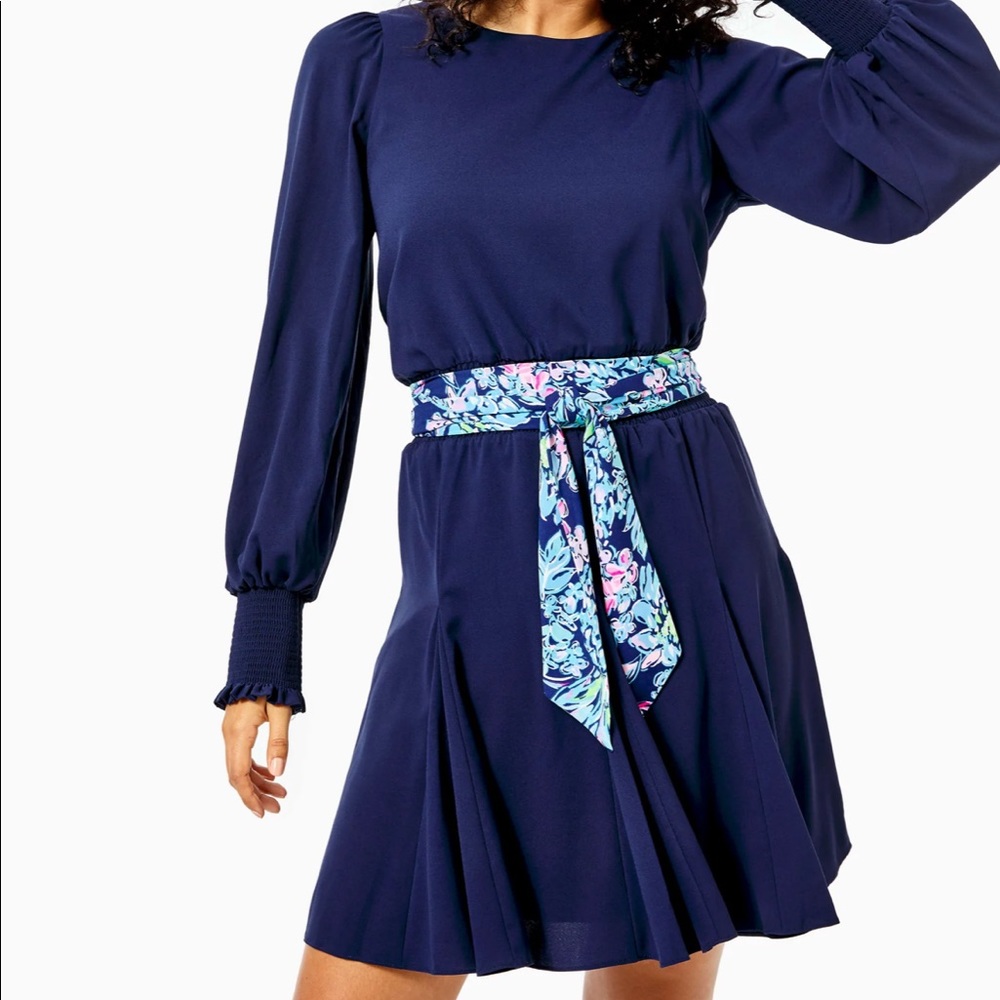 NWT Lilly Pulitzer Lorella Stretch Dress Navy size 12